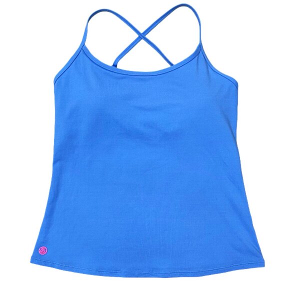 Lilly Pulitzer Bandy Luxletic Tank Top Bennet Blue Crossback Medium Activewear - Picture 3 of 9